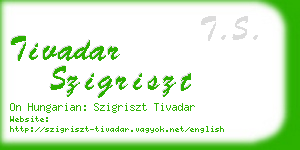 tivadar szigriszt business card